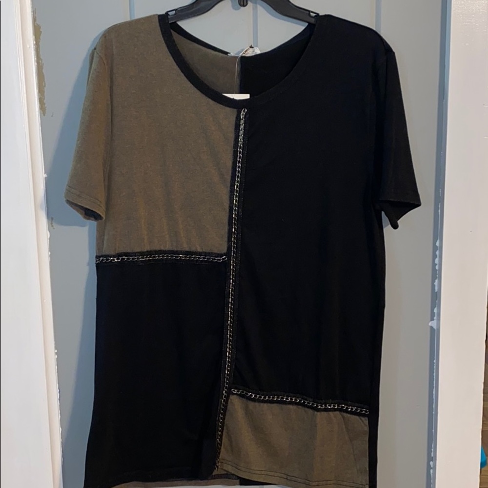 Black/olive green tunic